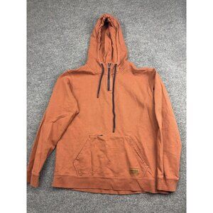 Smith + Rogue Hoodie Mens Large Rust Orange Quarter Zip Drawstring Front Pocket